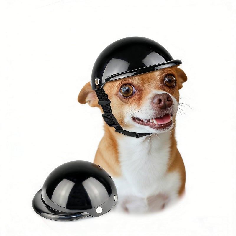 Namsan XSmall Dog Helmet, Dog Helmets for Small Dogs, Doggie Motorcycle Helmets, Outdoor Cat Bike Helmet for Head Protection, Adjustable, Black S - Image 1